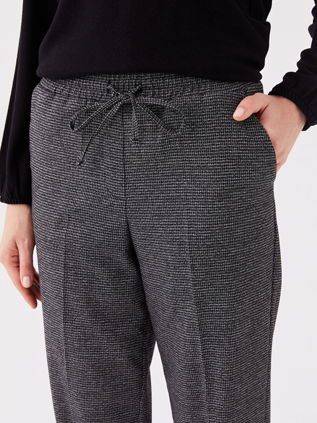 LCW Grace Pantalone sa elastičnim strukom i uzorkom za žene -W3CJ69Z8-MHH