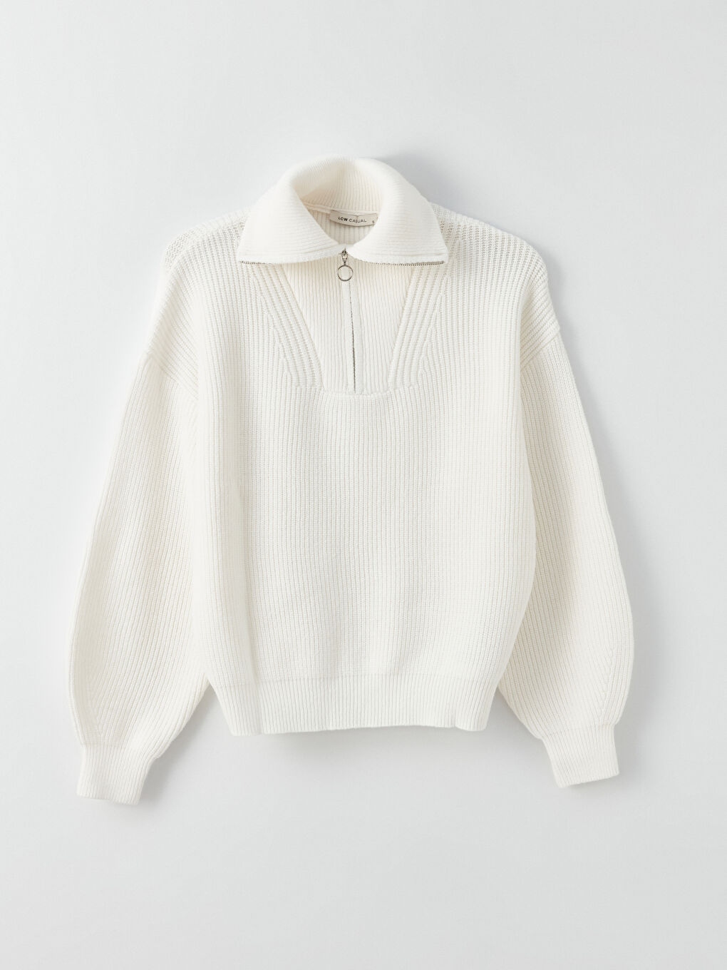 Polo Neck Women's Knitwear Sweater -W3CK05Z8-R9J