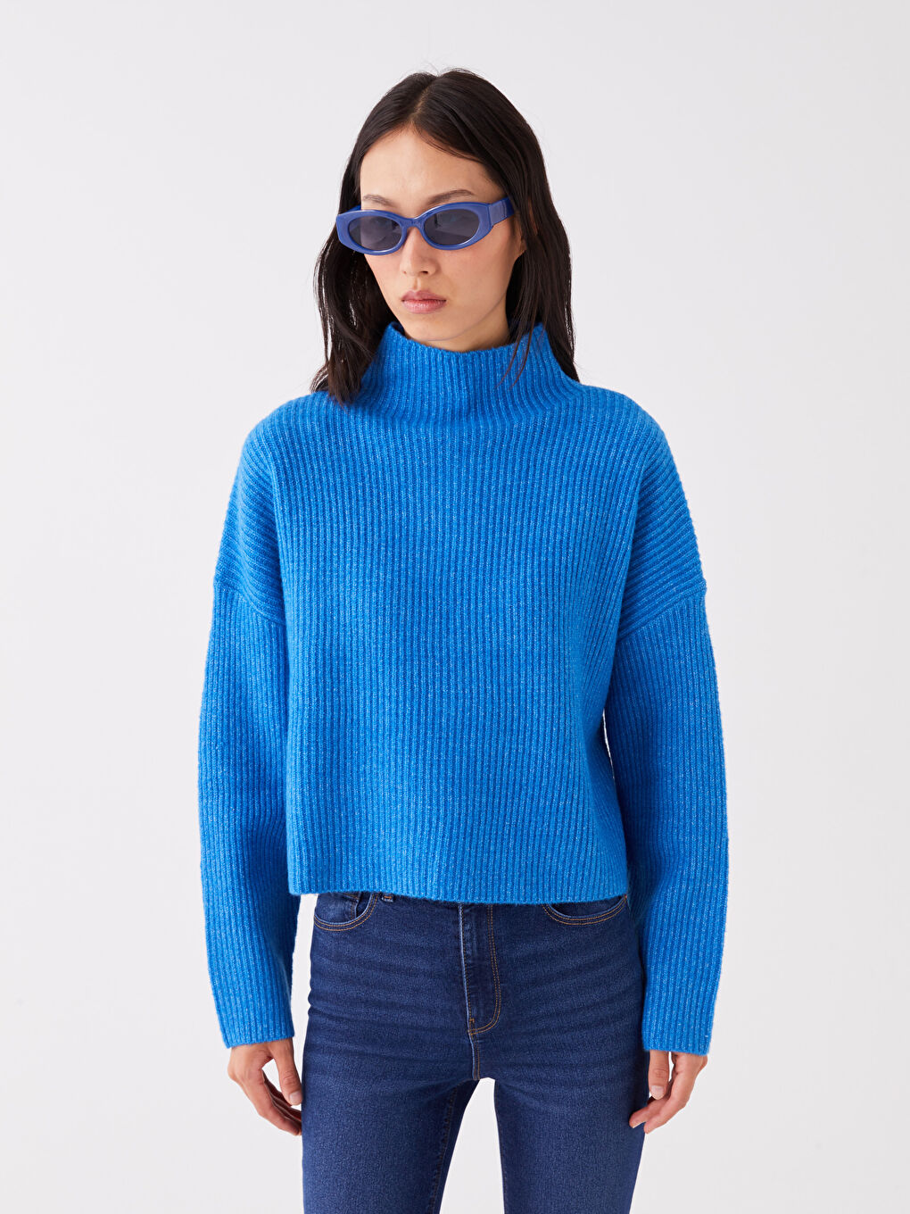 Half Turtleneck Oversize Women's Knitwear Sweater-1
