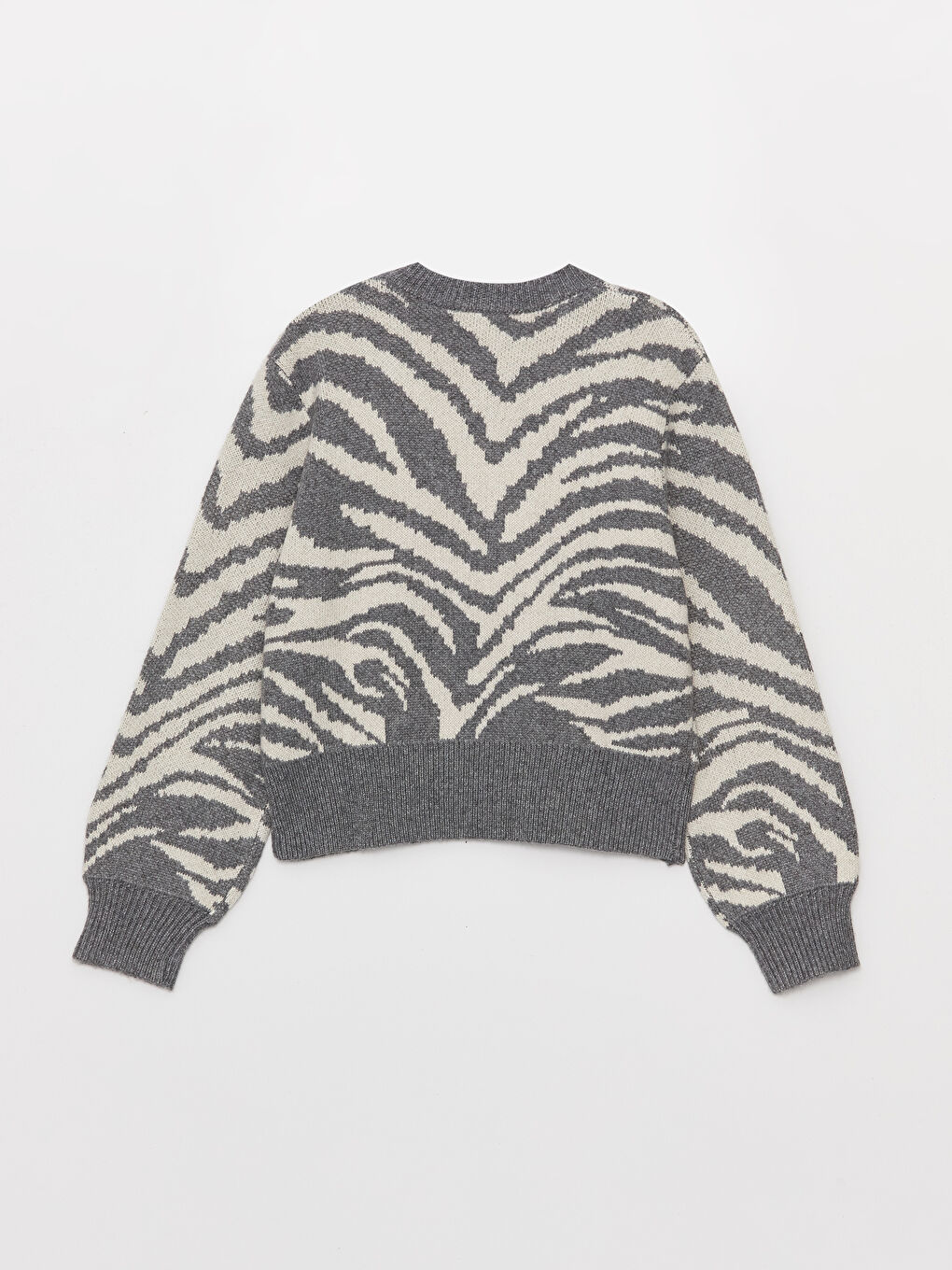 LCW Vision Rundhalsausschnitt Gemustert Langarm Damen Strickpullover -W3CK10Z8-R9J