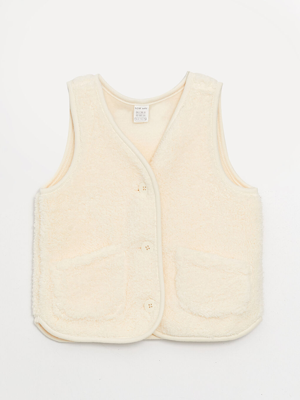 Жилет из плюша с V-образным вырезом для малышки