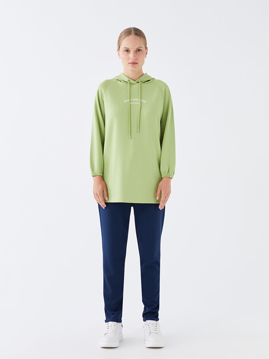 تونيك نسائي بأكمام طويلة مطبوع بكول مدور أوفرسايز-2