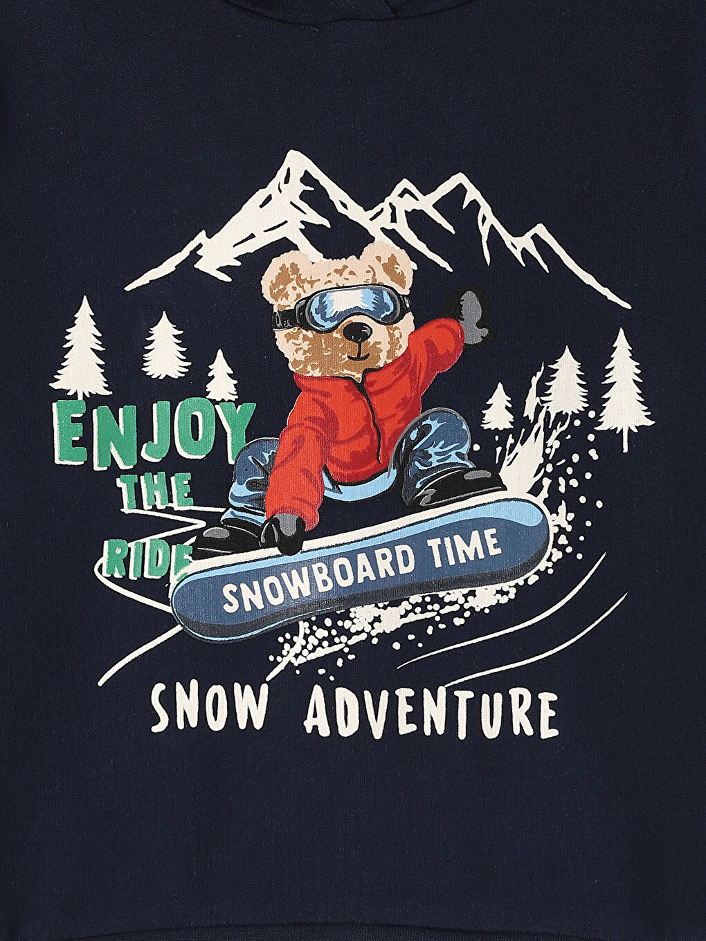 سويت شيرت للأولاد مطبوع عليه تيدي بير بغطاء للرأس-2