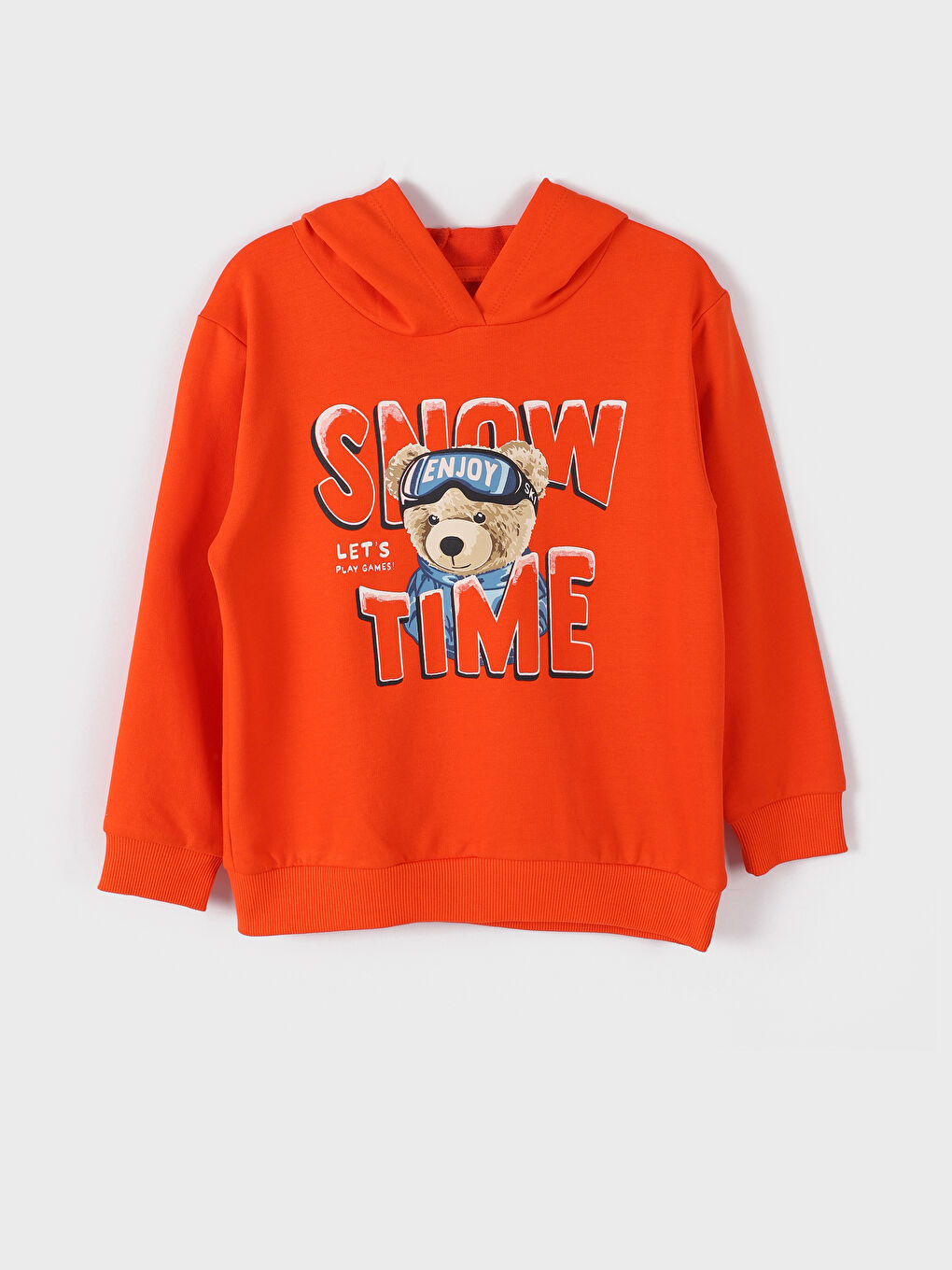 Hooded Bear Teddy Printed Boys' Sweatshirt