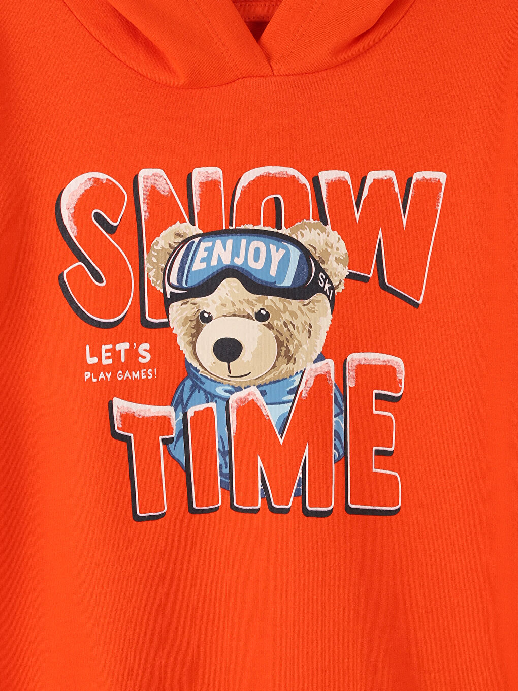 Hooded Bear Teddy Printed Boys' Sweatshirt-2