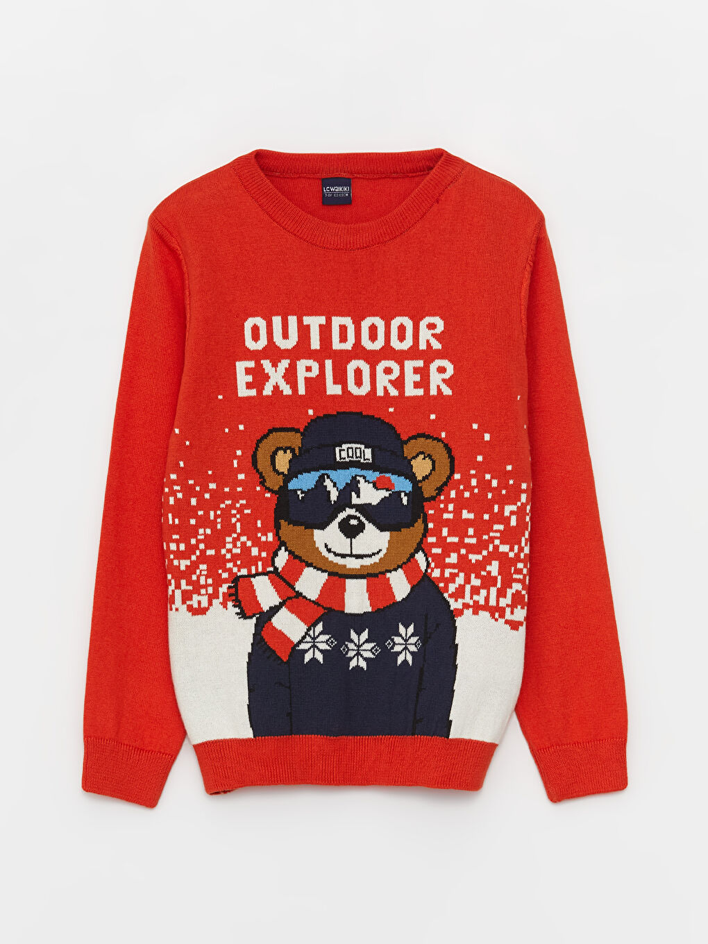 Crew Neck New Year Themed Long Sleeve Boy Knitwear Sweater