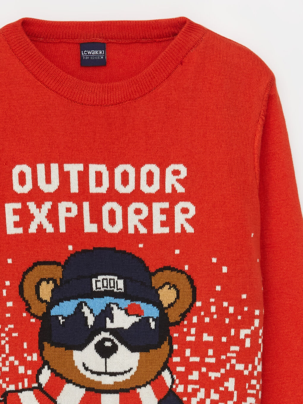 Crew Neck New Year Themed Long Sleeve Boy Knitwear Sweater-2