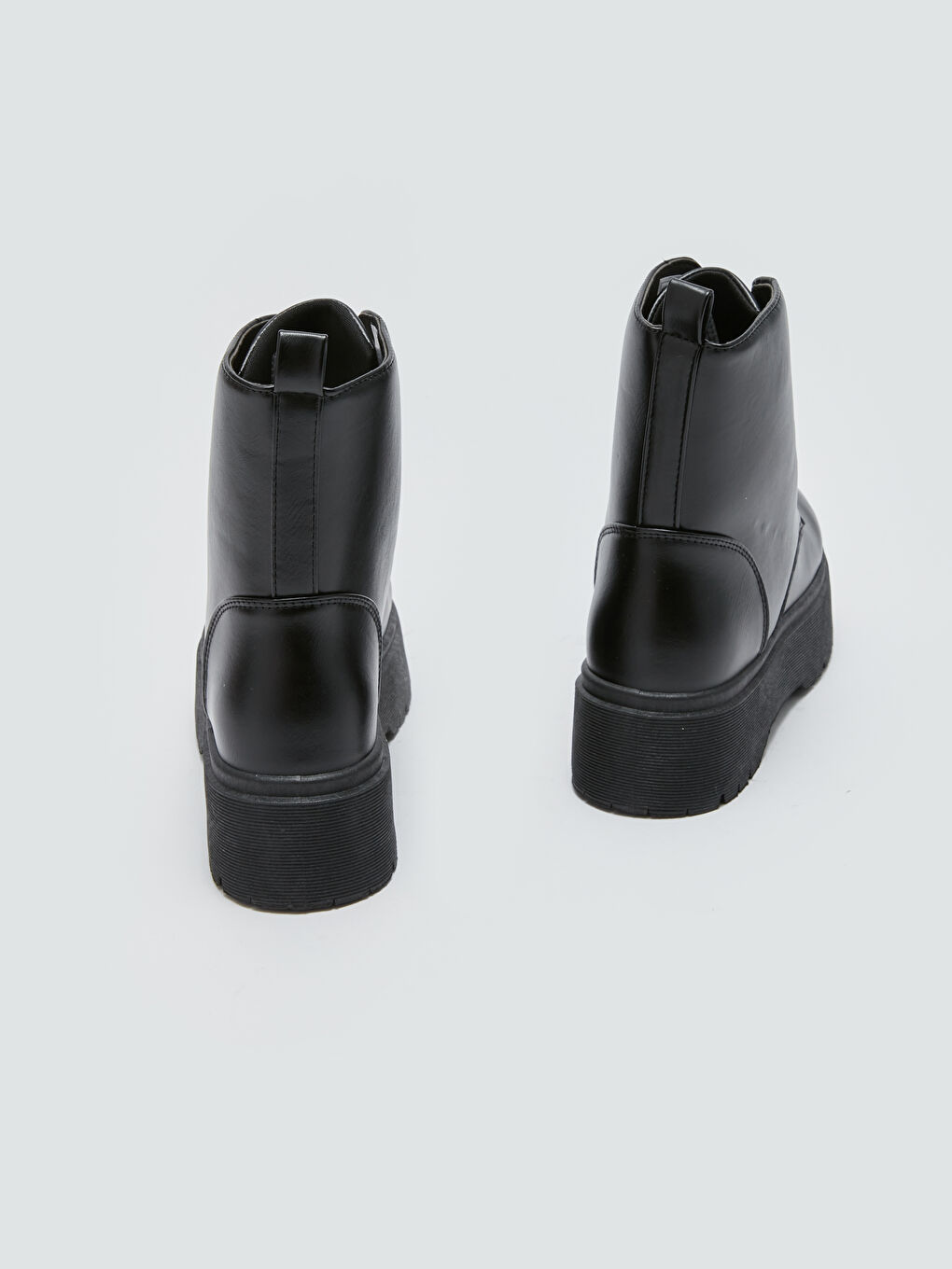 Bottes en Similicuir à Lacets pour Femmes-4