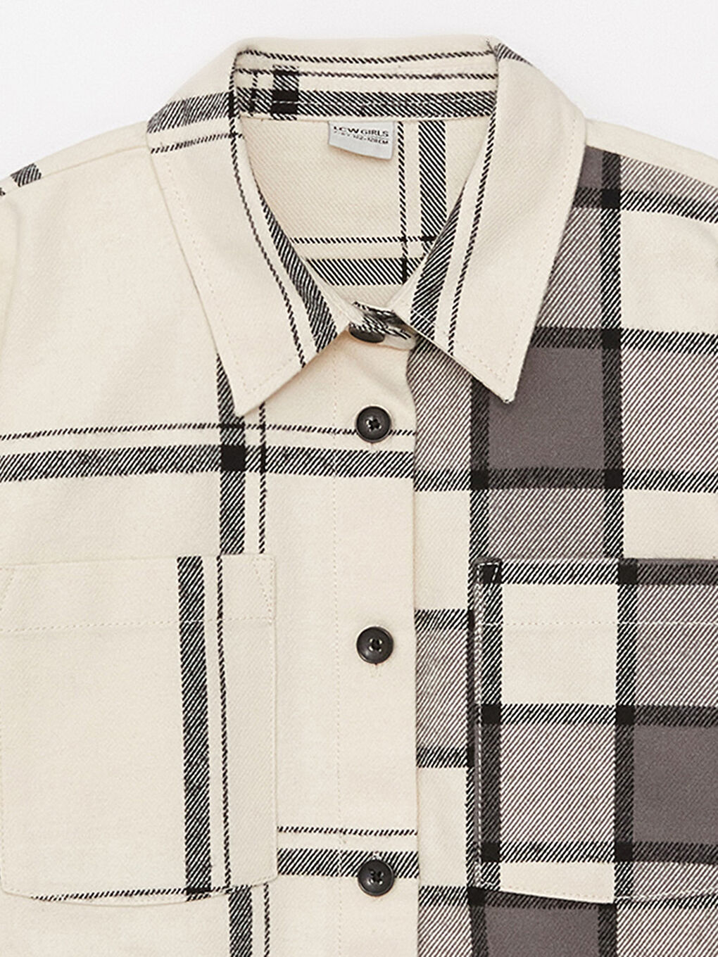 LCW Kids Plaid Long Sleeve Girls' Shirt Jacket -W3CK87Z4-LLX
