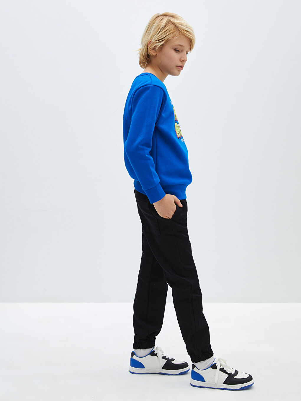 LCW Kids Siyah Beli Lastikli Erkek Çocuk Jogger Pantolon