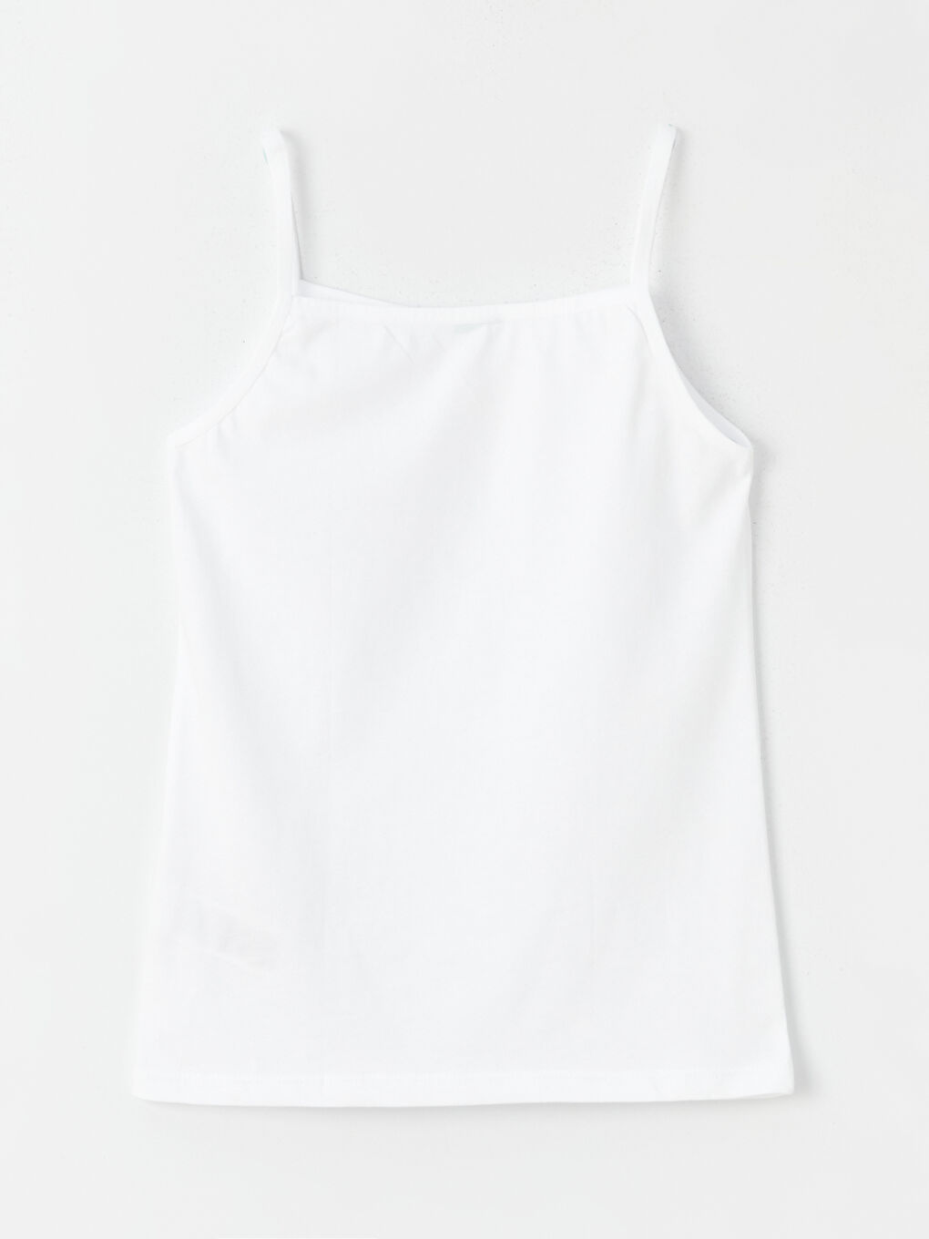 Beyaz Kare Yaka Baskılı Askılı Kız Çocuk Atlet 2'li-6