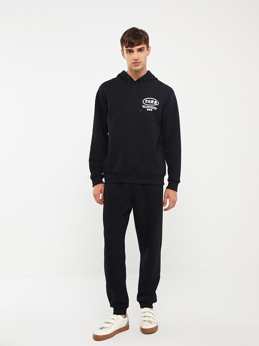 Siyah Standart Kalıp Erkek Kalın Jogger Eşofman Altı