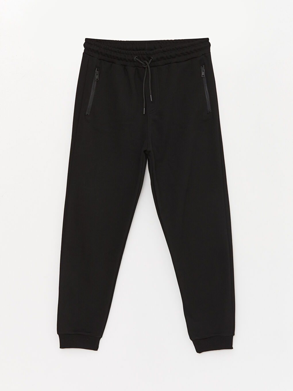 Siyah Standart Kalıp Erkek Kalın Jogger Eşofman Altı-5