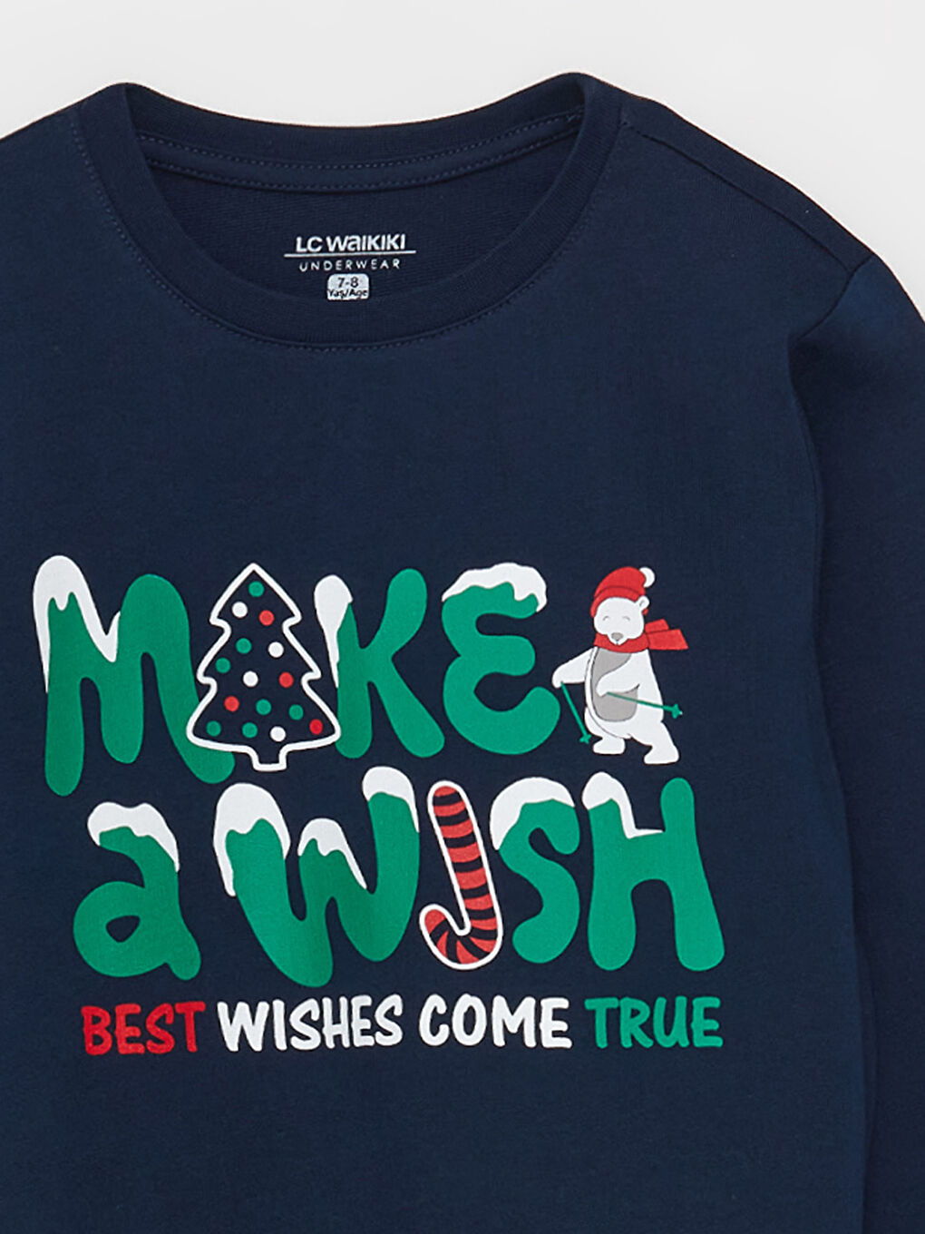 Crew Neck Christmas Themed Long Sleeve Boys Pajamas Set-5