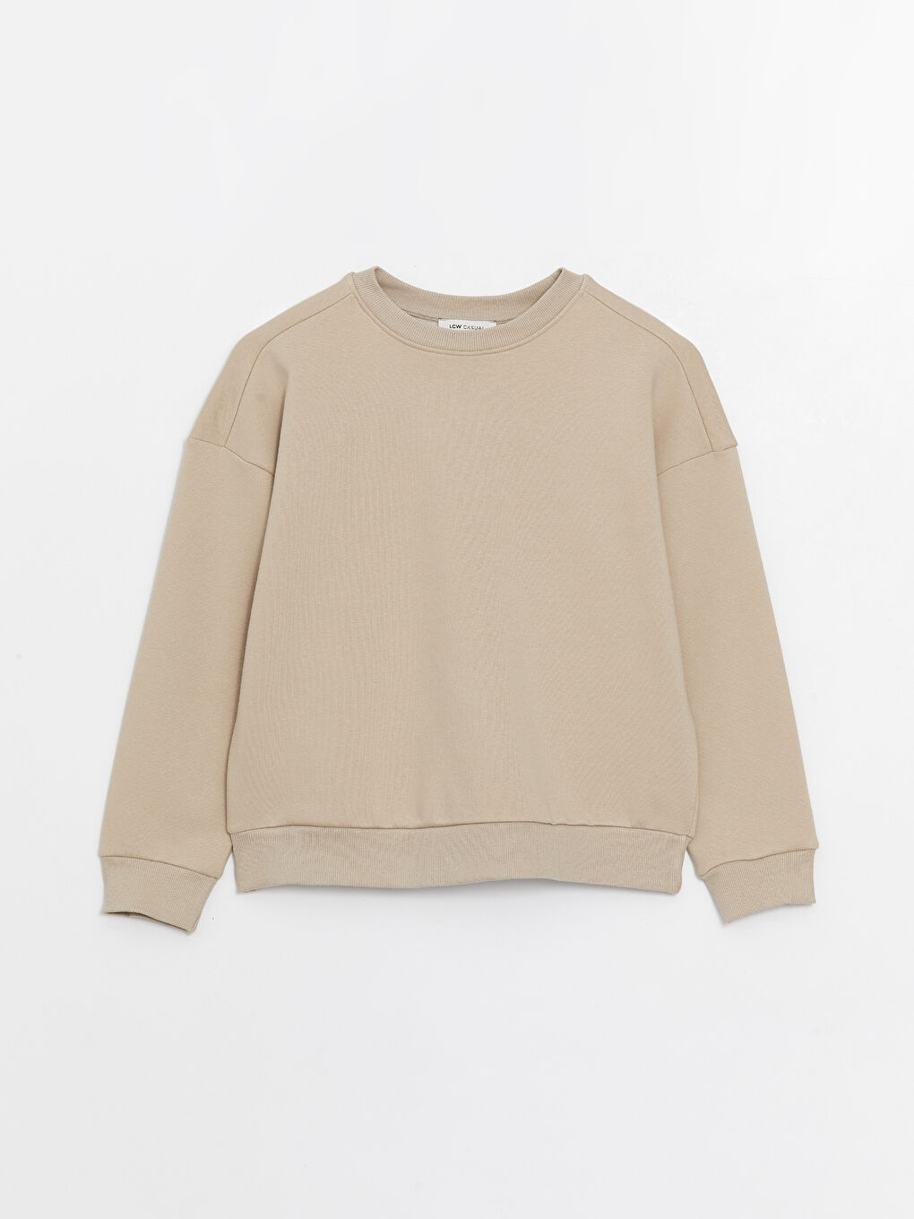 LCW Vision Bej Bisiklet Yaka Oversize Kadın Sweatshirt - 5