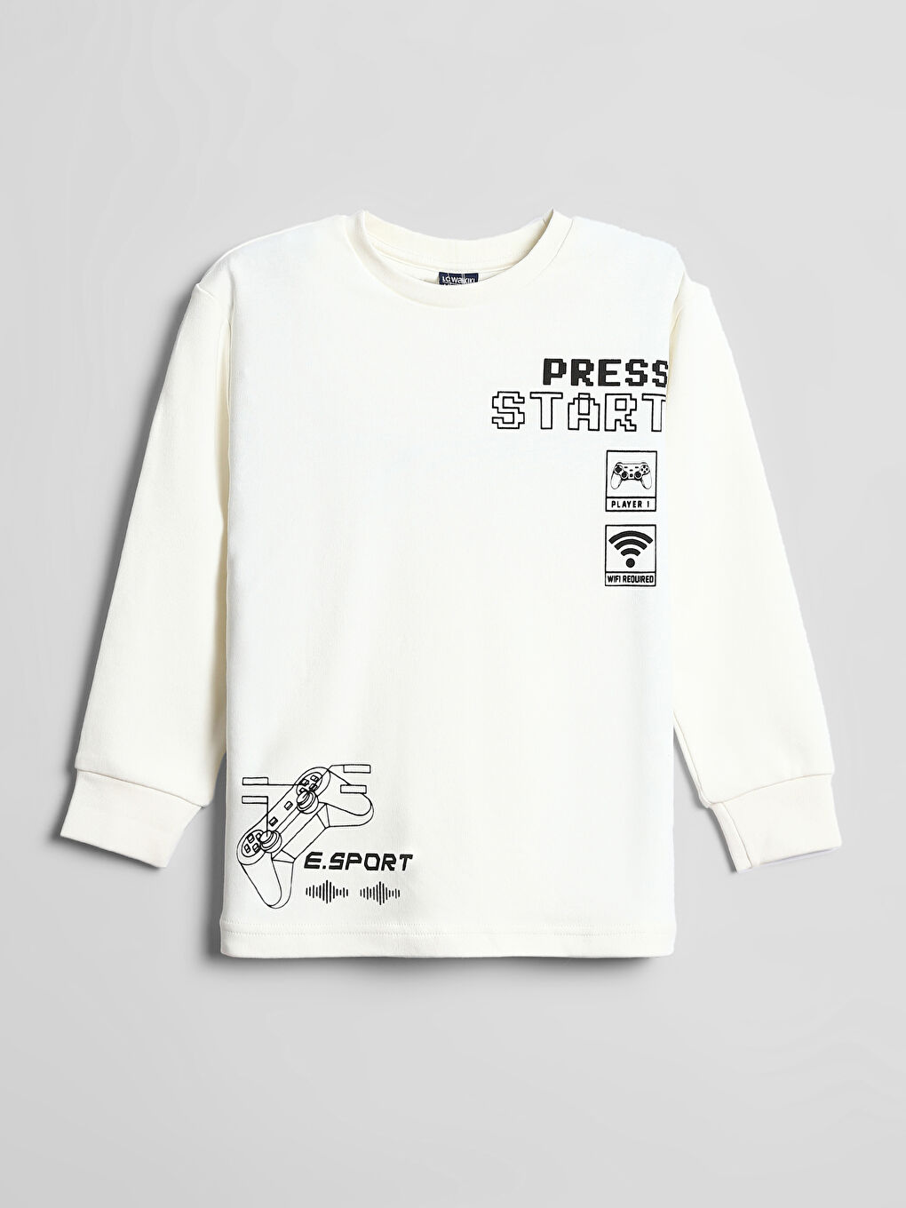 Crew Neck Printed Long Sleeve Boys' T-Shirt