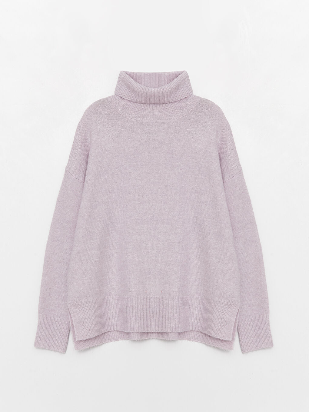 LCWAIKIKI Basic Balıkçı Yaka Düz Uzun Kollu Oversize Kadın Triko Kazak -W3CM03Z8-FKK