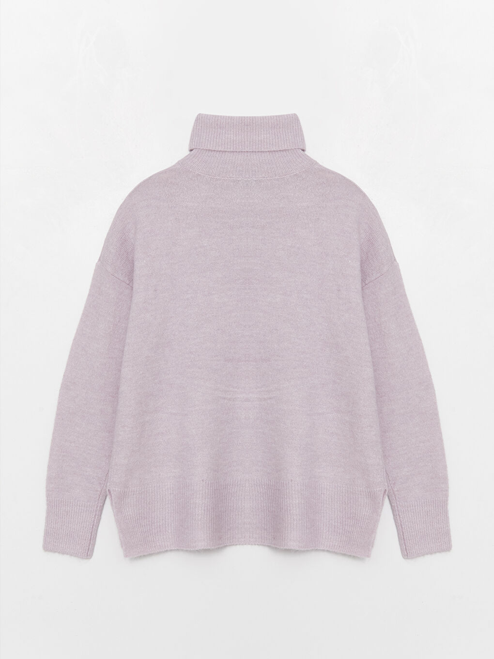LCWAIKIKI Basic Balıkçı Yaka Düz Uzun Kollu Oversize Kadın Triko Kazak -W3CM03Z8-FKK