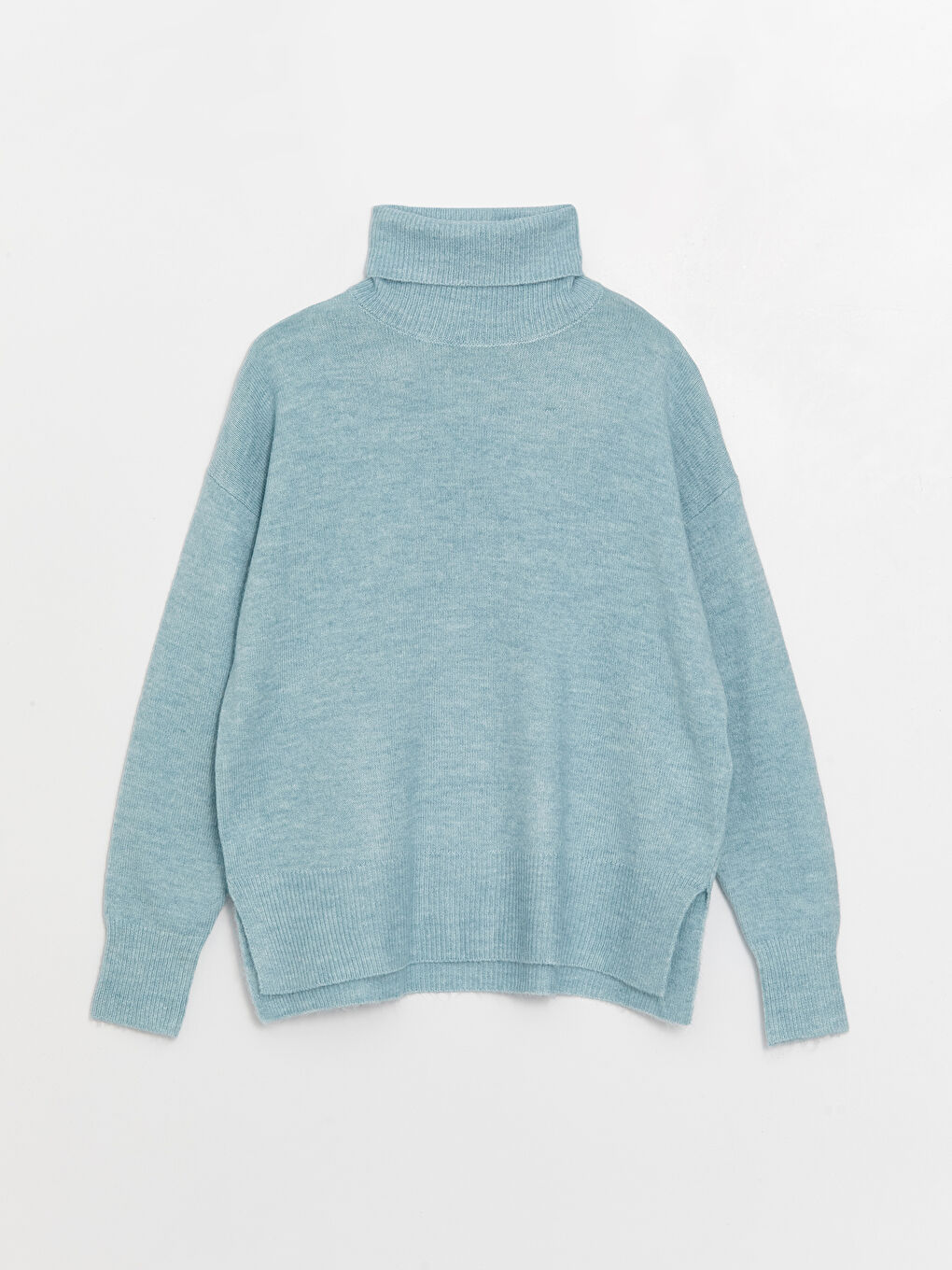 LCWAIKIKI Basic Rollkragen Schlicht Langarm Oversize Damen Strickpullover -W3CM03Z8-G2E