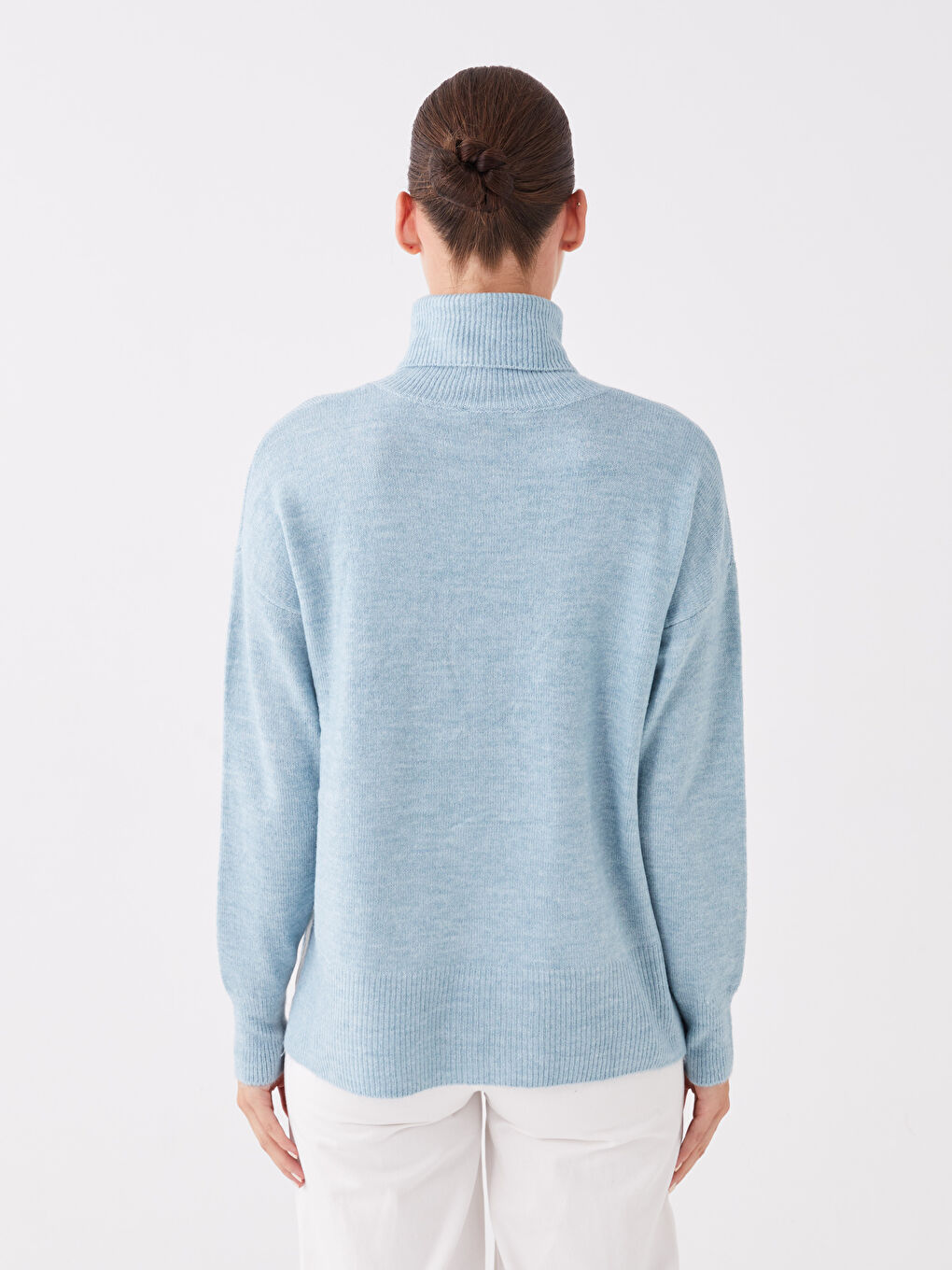 LCWAIKIKI Basic Rollkragen Schlicht Langarm Oversize Damen Strickpullover -W3CM03Z8-G2E