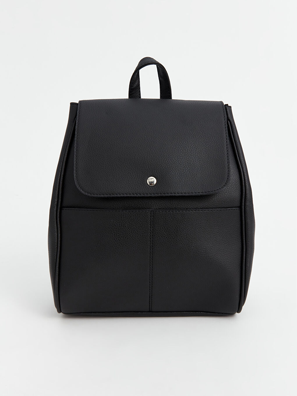 Siyah Deri Görünümlü Kadın Sırt Çantası-2