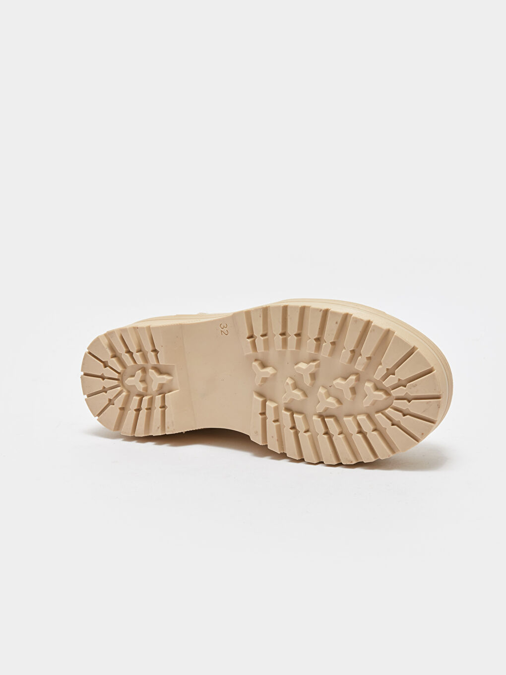 Bej Deri Görünümlü Fermuarlı Kız Çocuk Bot-3