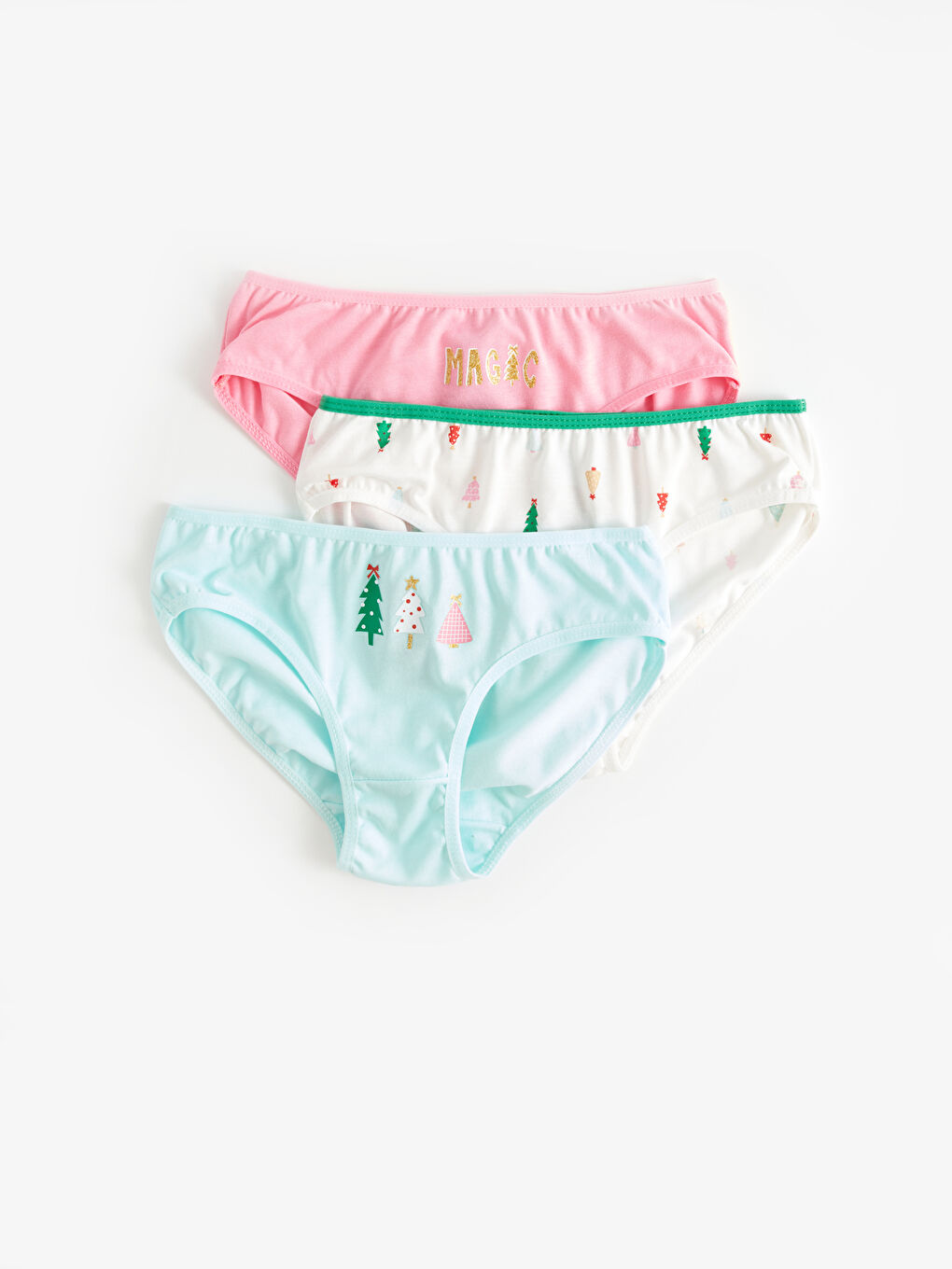 New Year Themed Cotton Girl Panties 3-Pack