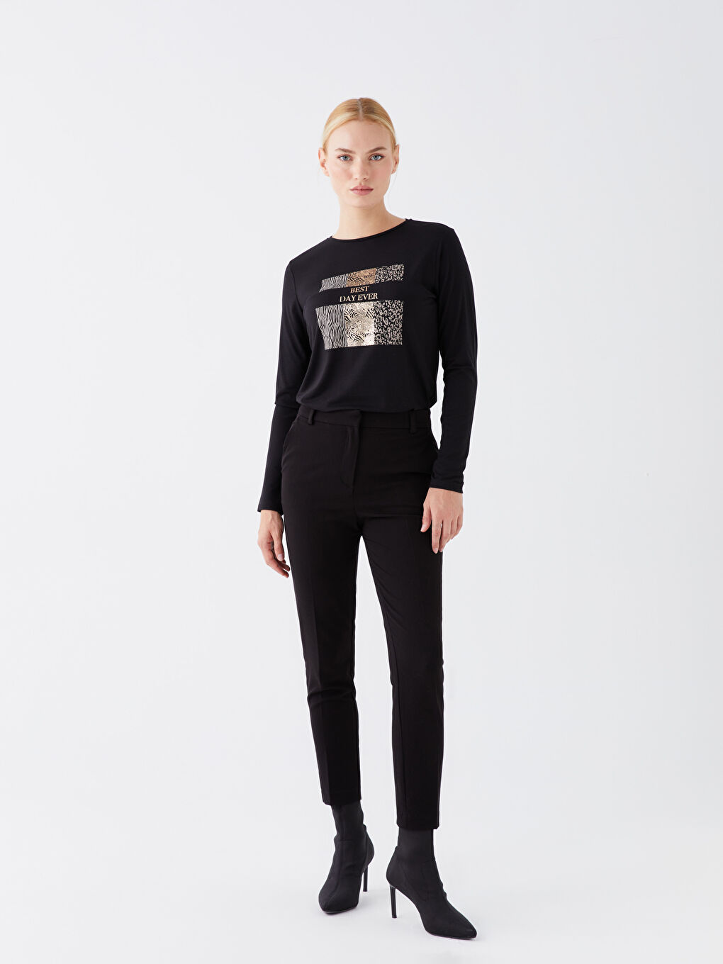 Women's Slim Fit Plain Trousers