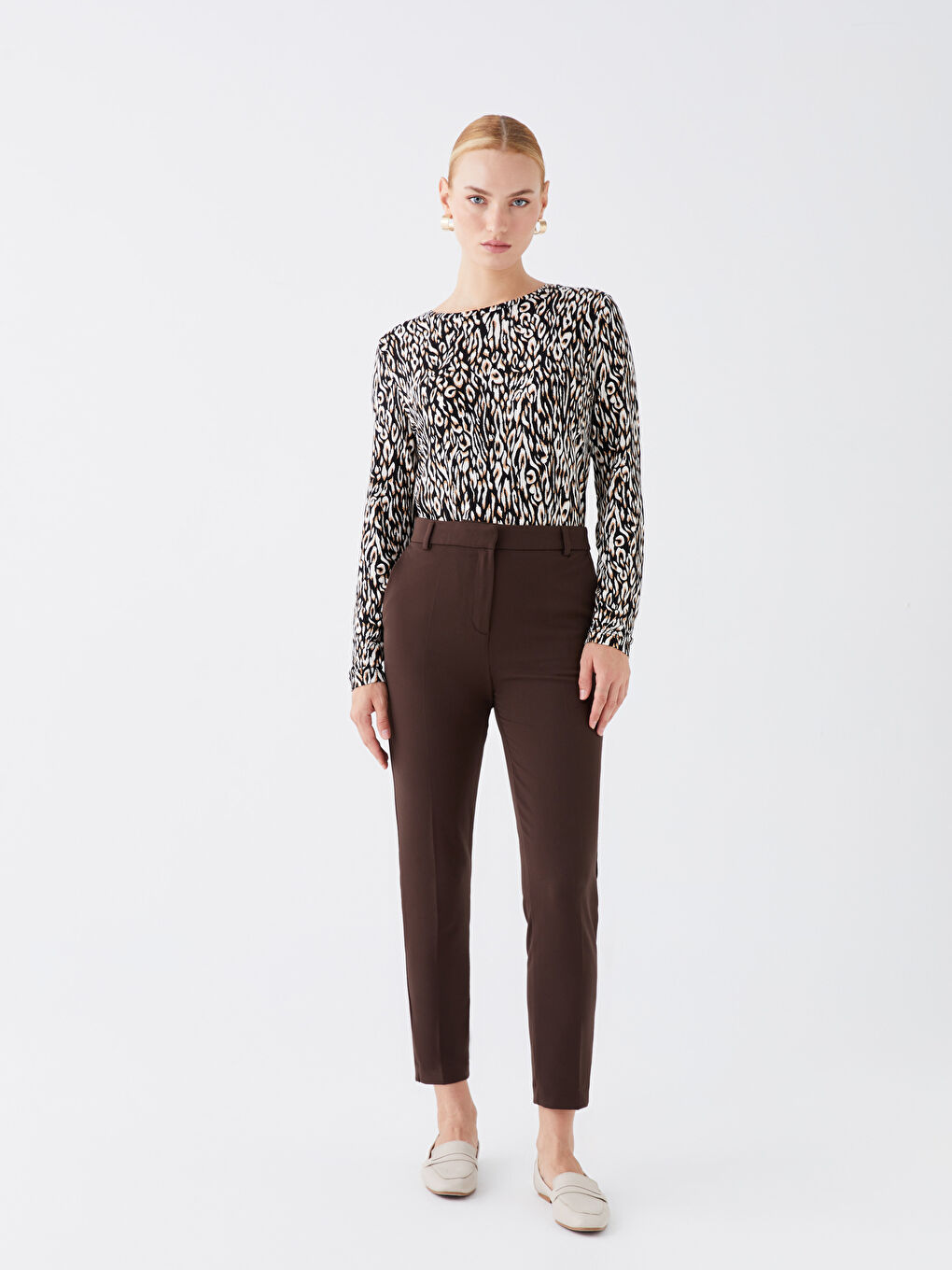 Women's Slim Fit Plain Trousers
