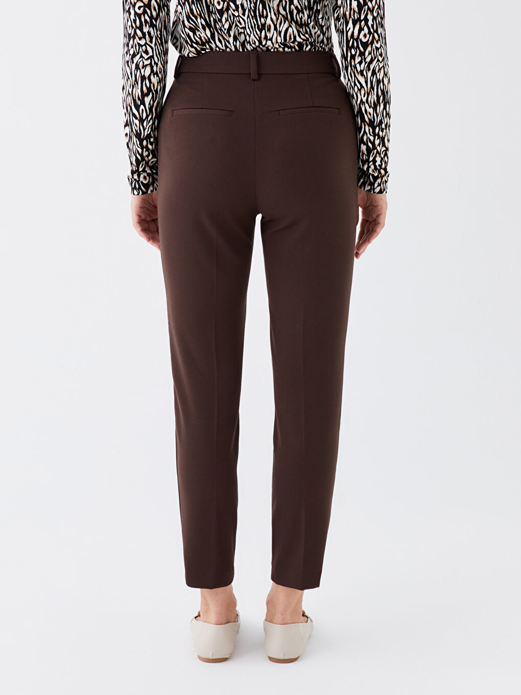 Women's Slim Fit Plain Trousers-3