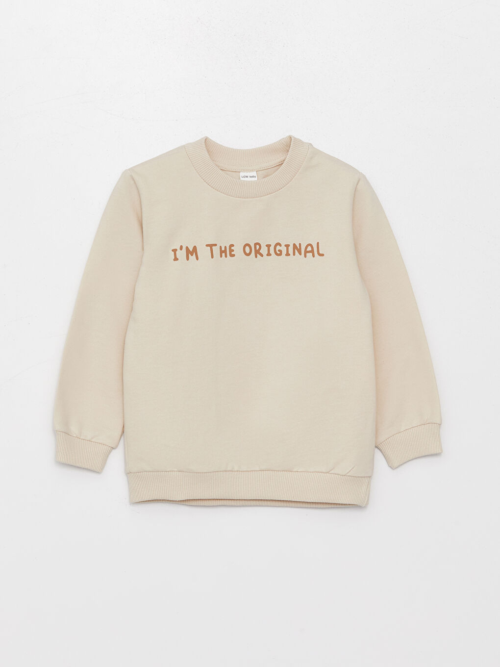 Kahverengi Bisiklet Yaka Erkek Bebek Sweatshirt