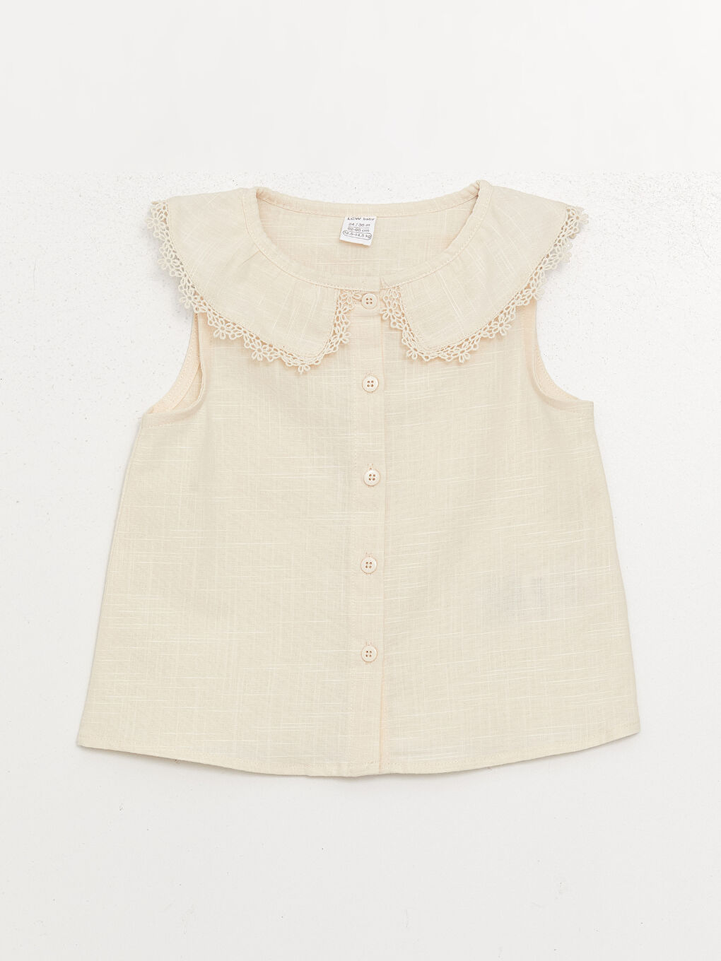 Ekru Bebe Yaka Kız Bebek Bluz ve Şort 2'li Takım-1