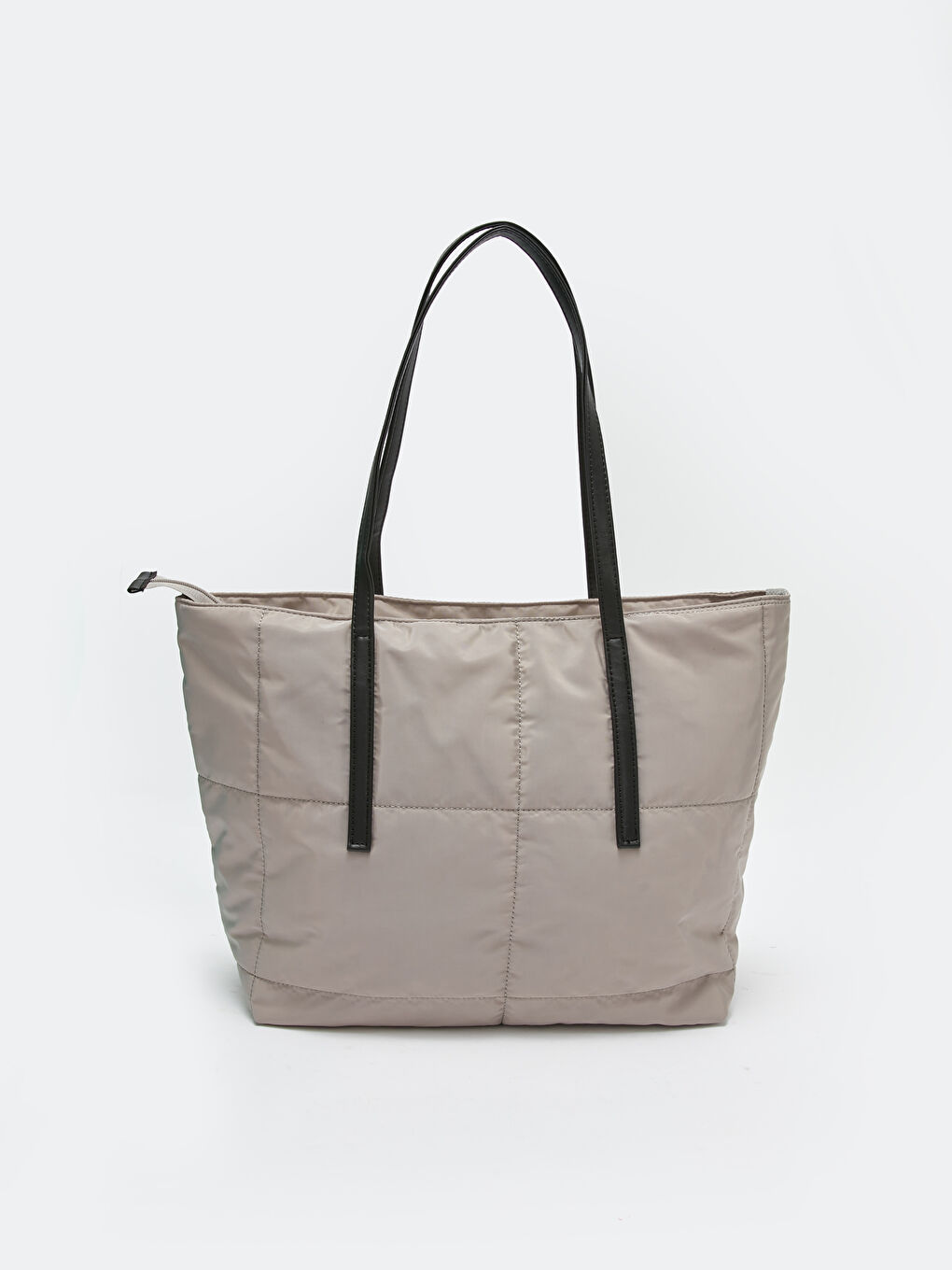 Gri Etiket Baskılı Kadın Tote Çanta-2