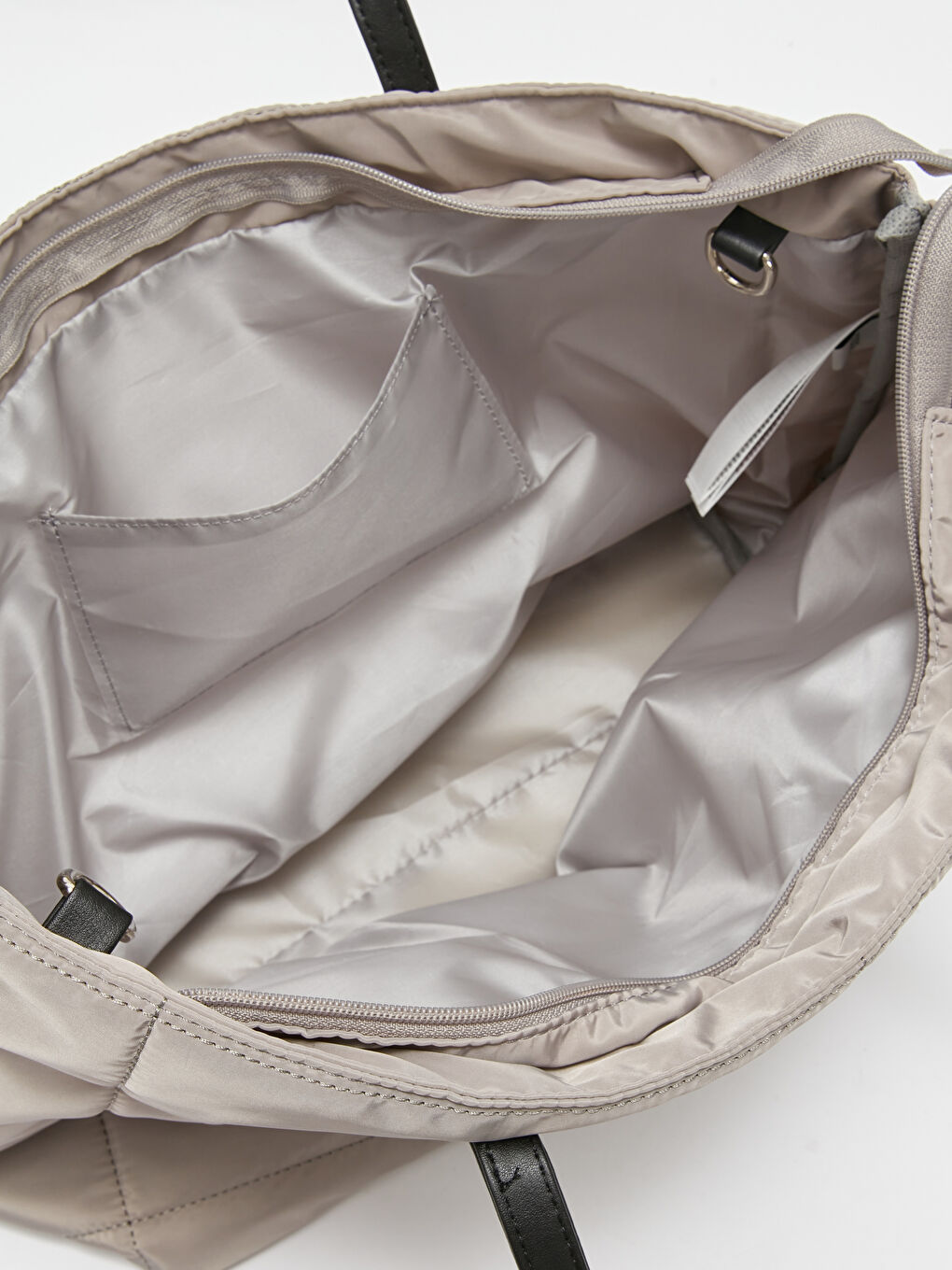 Gri Etiket Baskılı Kadın Tote Çanta-3