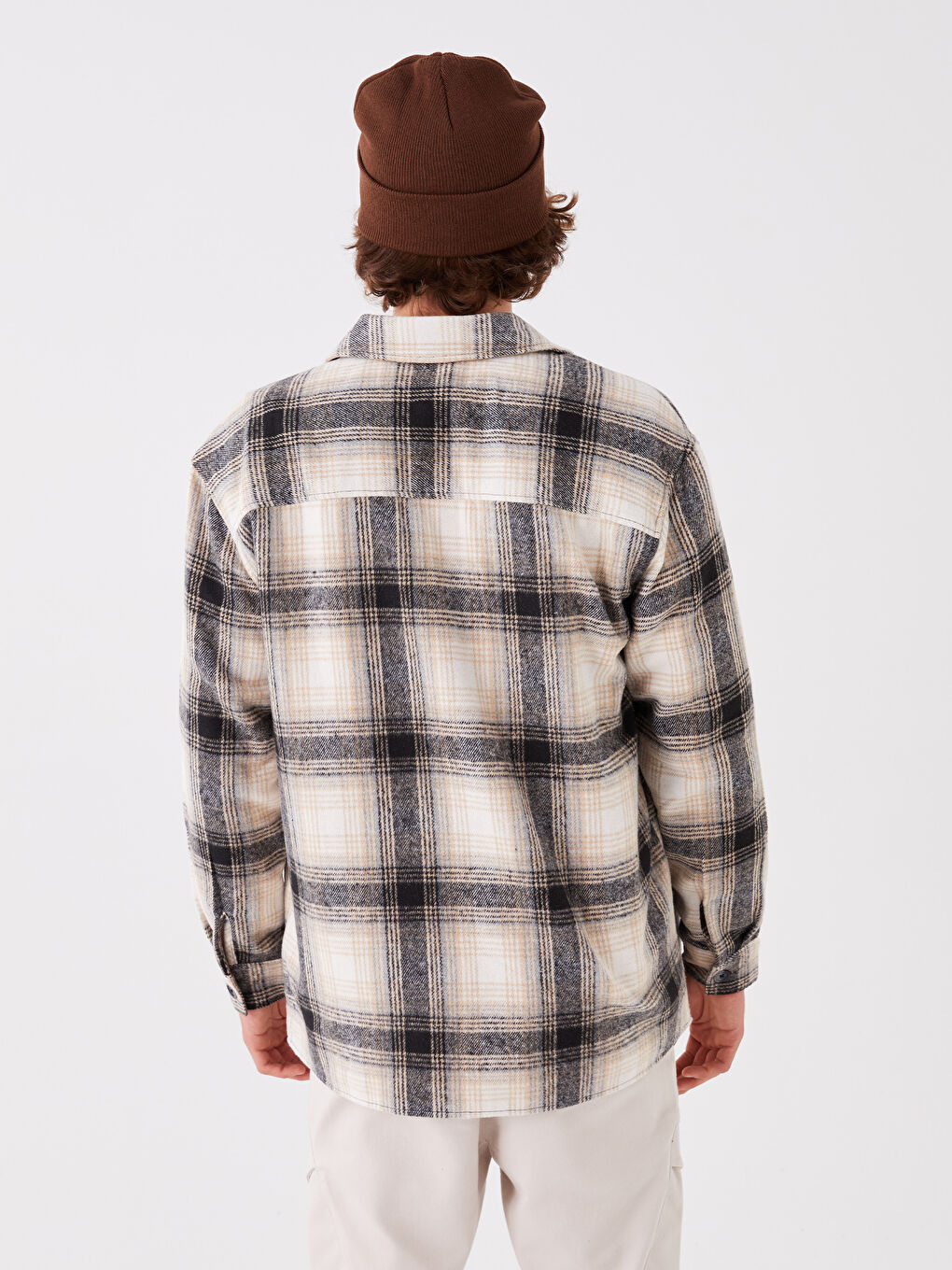 XSIDE Relaxed Fit Long Sleeve Plaid Men's Lumberjack Shirt Jacket -W3CM94Z8-LMK
