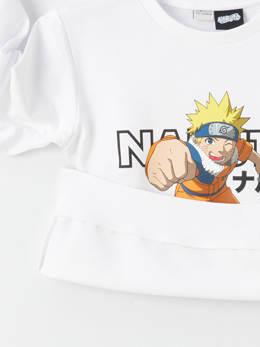 LCW Kids Beyaz Bisiklet Yaka Naruto Baskılı Uzun Kollu Erkek Çocuk Sweatshirt - 3