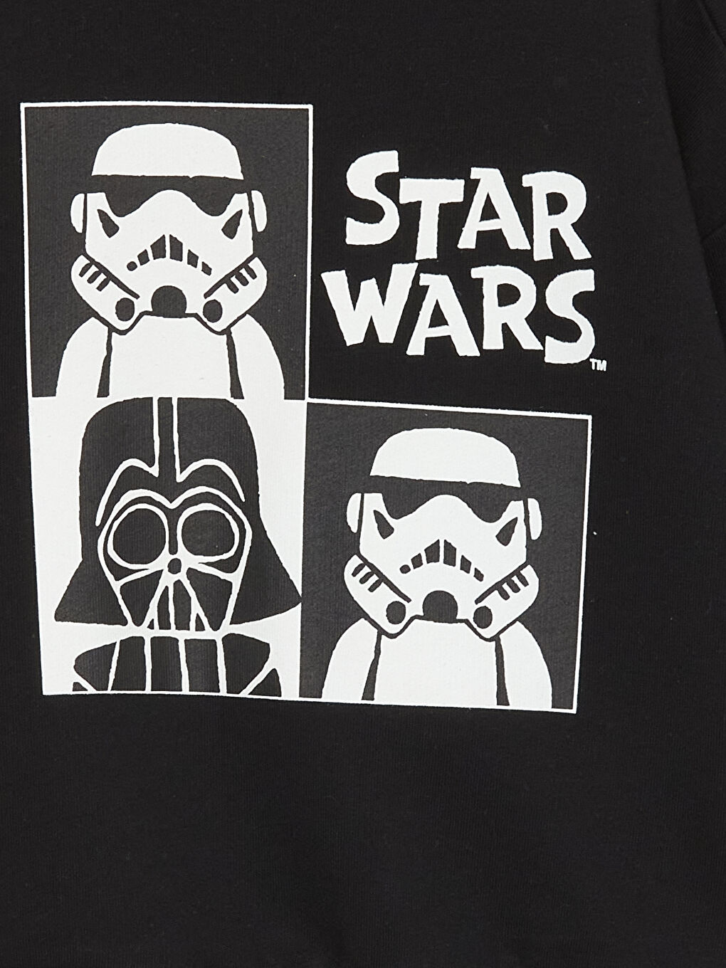 LCW baby Yeni Siyah Bisiklet Yaka Star Wars Baskılı Uzun Kollu Erkek Bebek Sweatshirt - 1