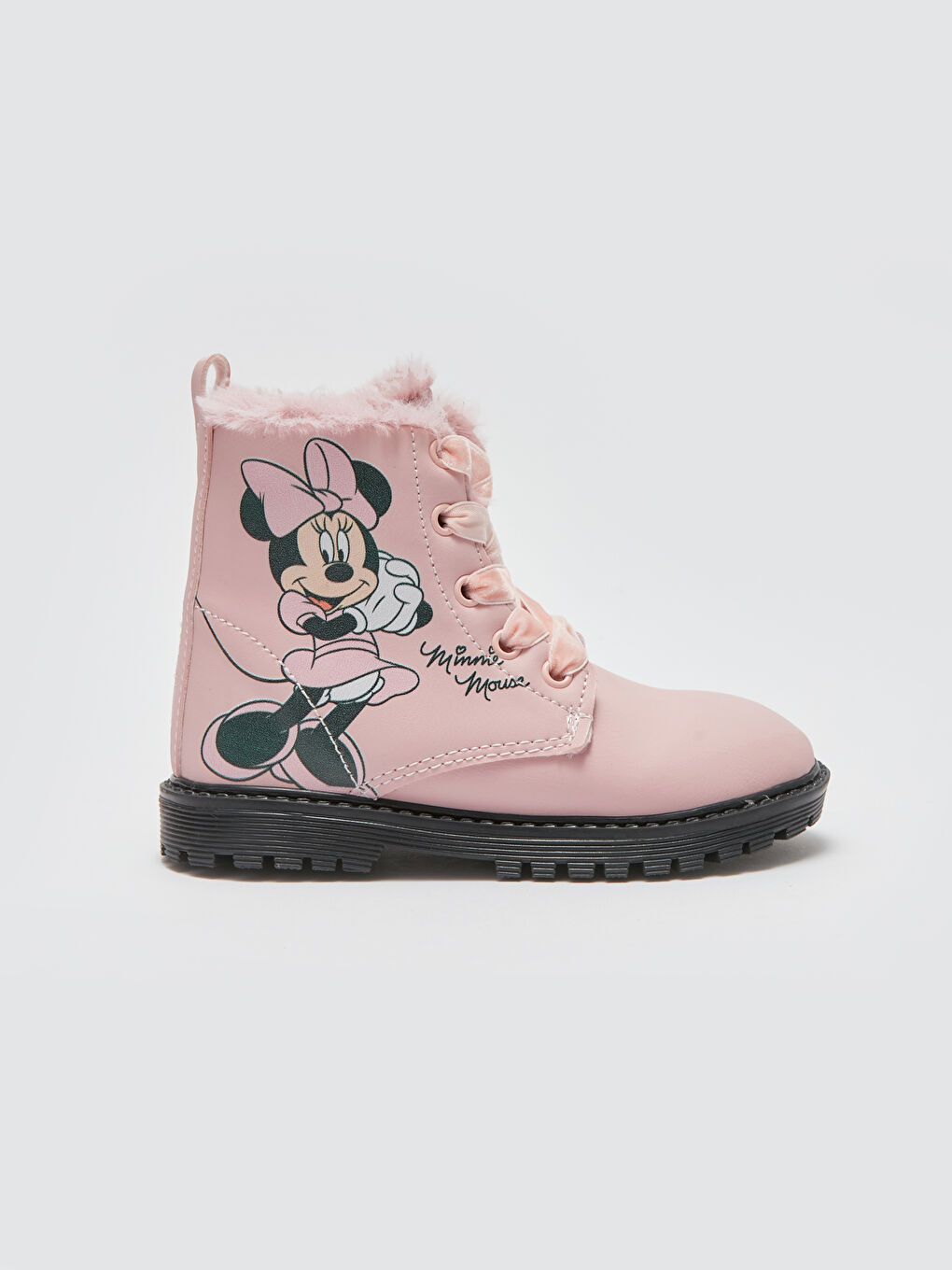 LCW STEPS Açık Pembe Minnie Mouse Baskılı Bağcıklı Kız Bebek Bot - 1