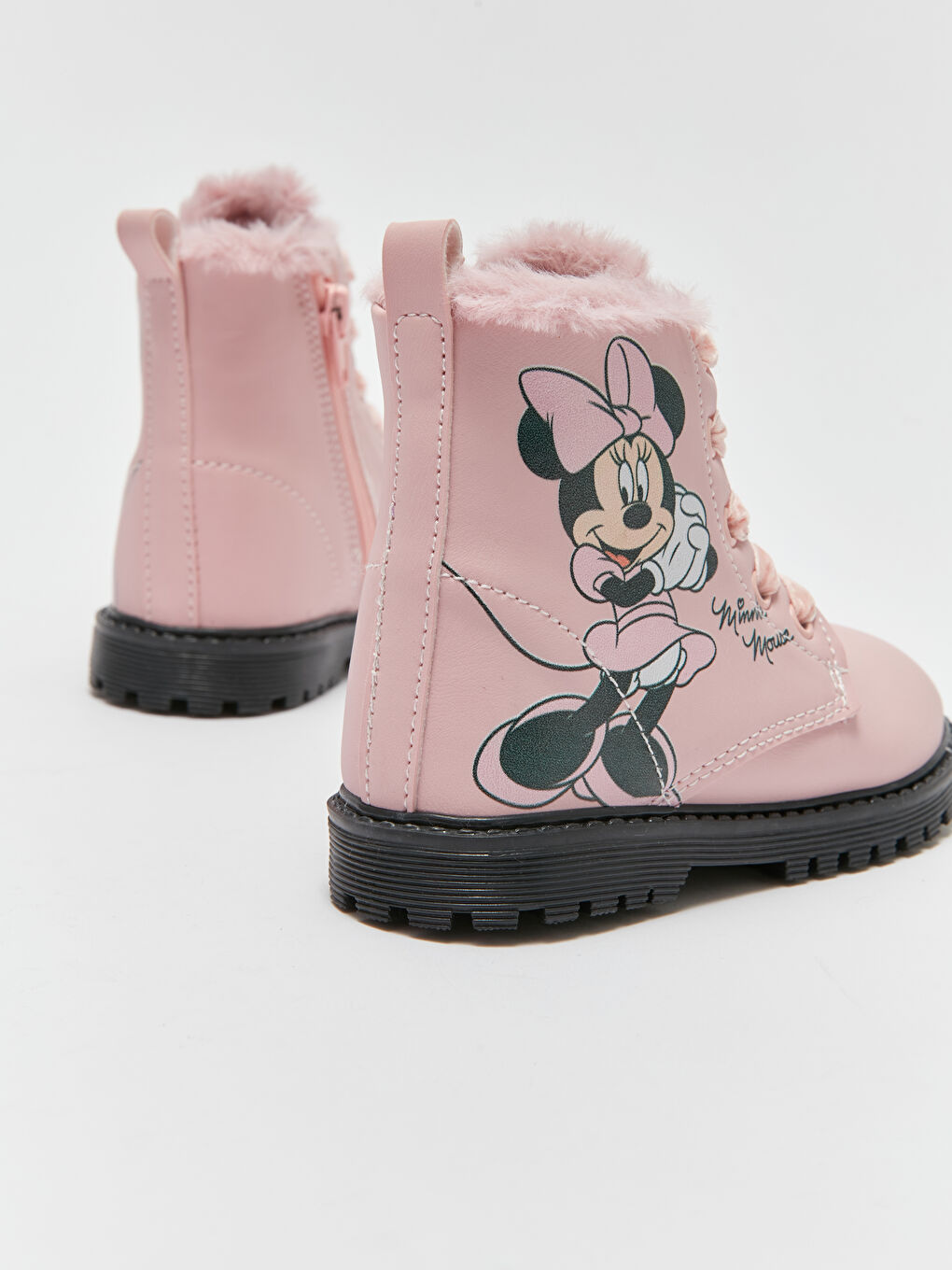 LCW STEPS Açık Pembe Minnie Mouse Baskılı Bağcıklı Kız Bebek Bot - 4