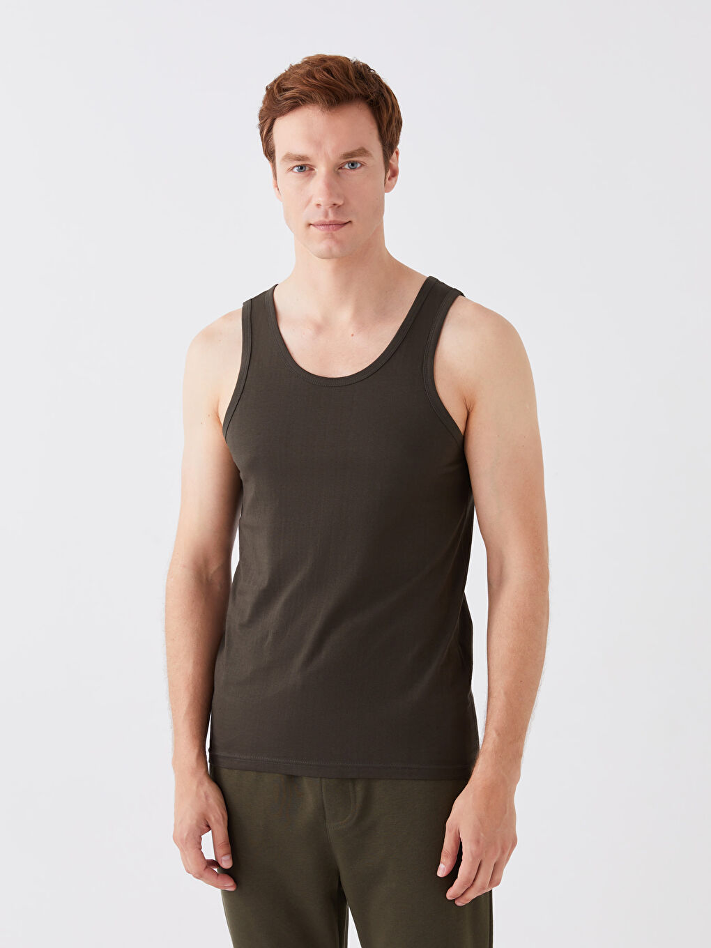 Haki U Yaka Penye Erkek Atlet 2'li-1