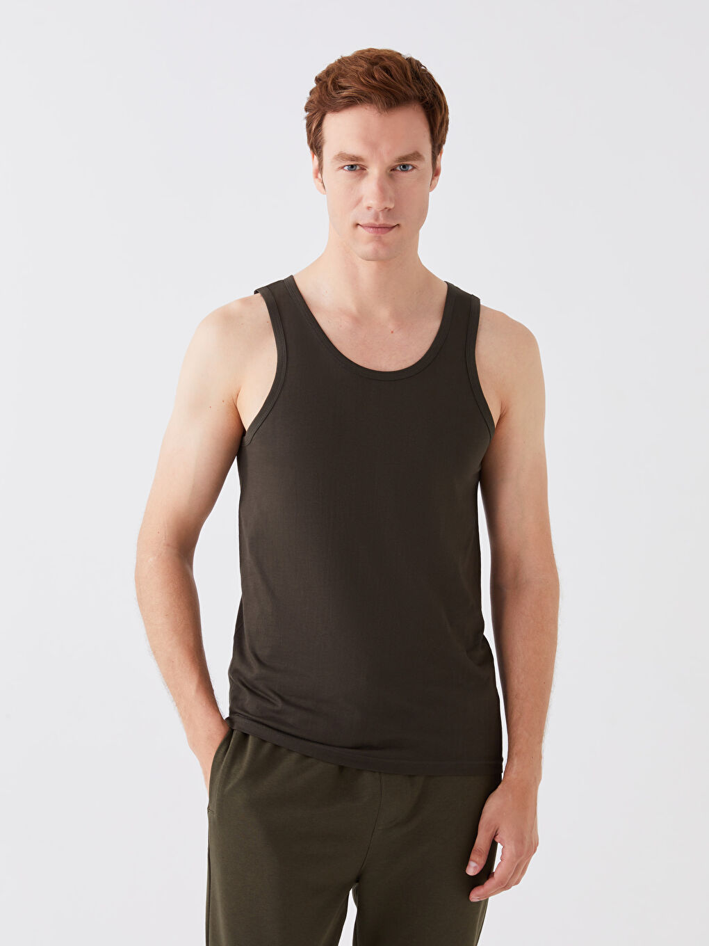 Haki U Yaka Penye Erkek Atlet 2'li-2