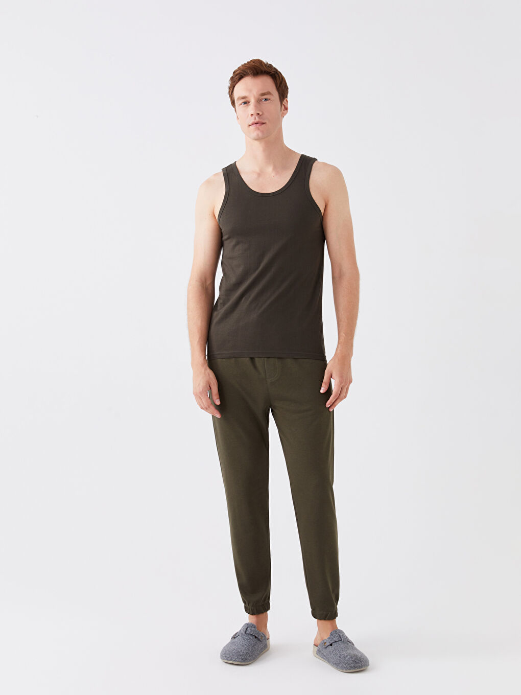 Haki U Yaka Penye Erkek Atlet 2'li-3