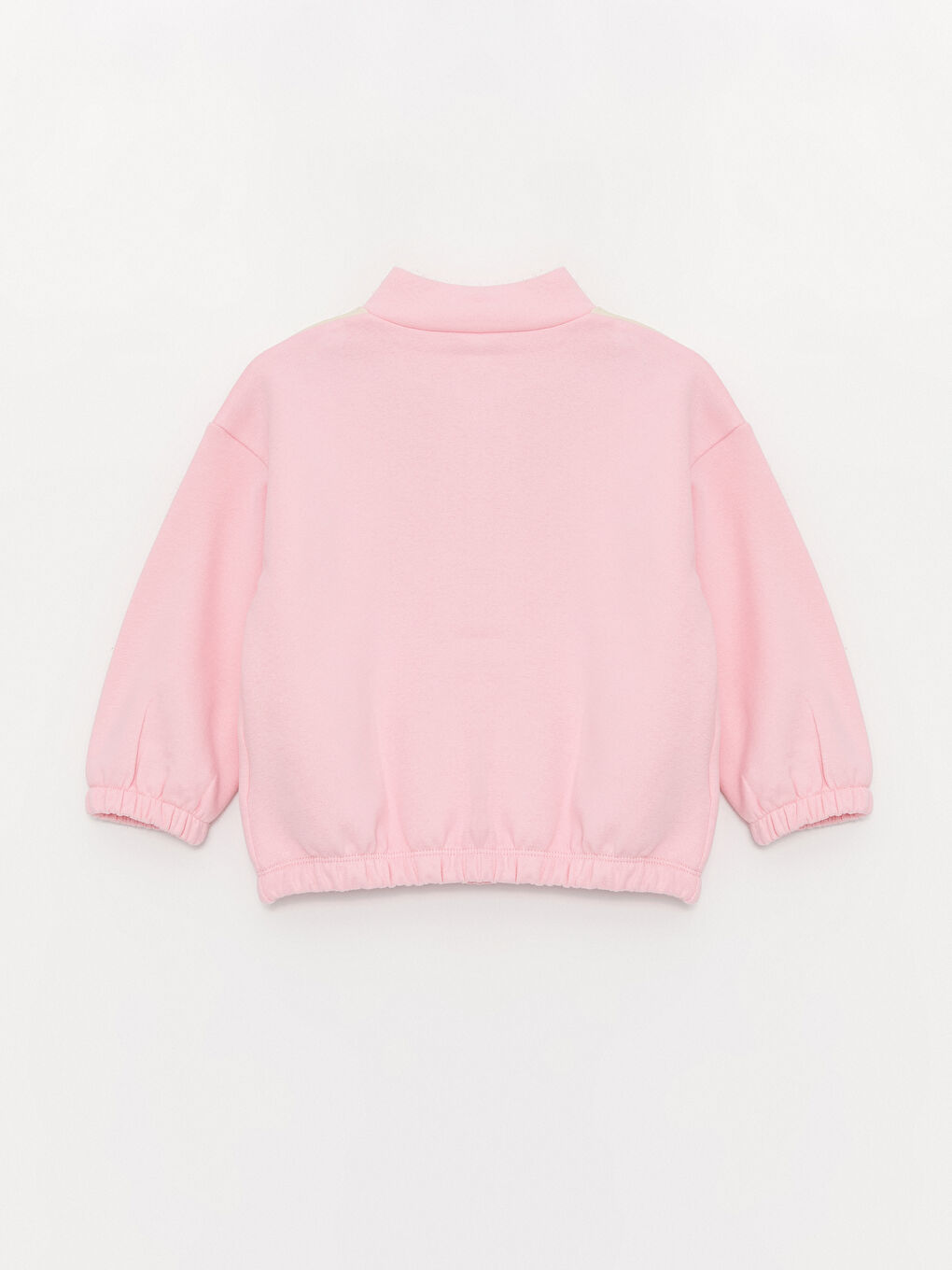 LCW baby Pembe Balıkçı Yaka Uzun Kollu Kız Bebek Sweatshirt ve Pantolon 2'li Takım - 2