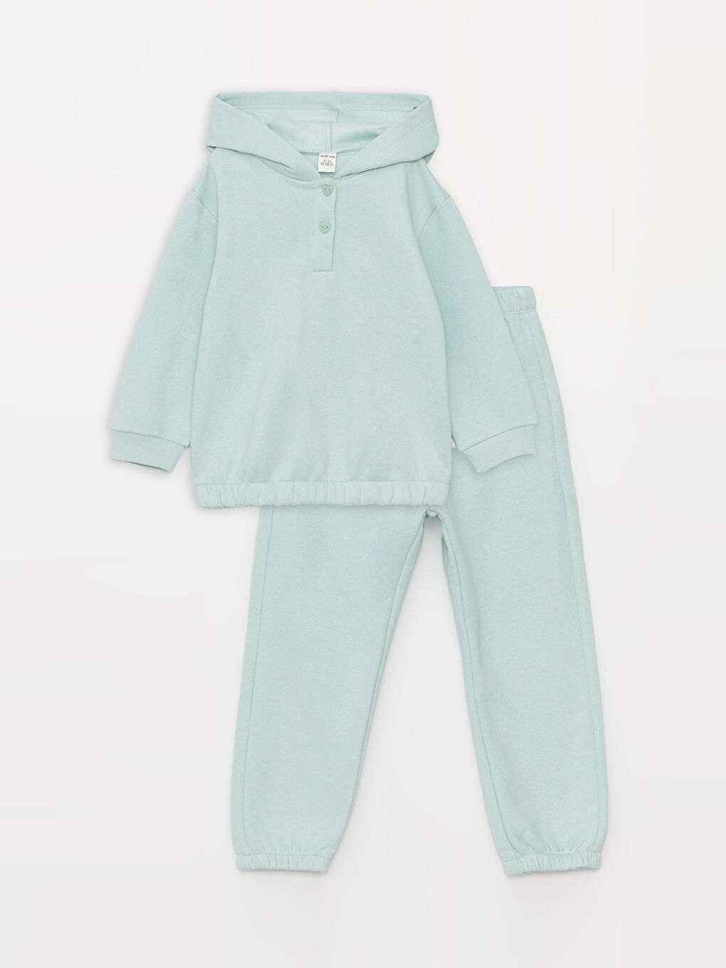 Girls' Basic Long-Sleeve Hooded Sweatshirt and Sweatpants Set: A perfectly coordinated duo.