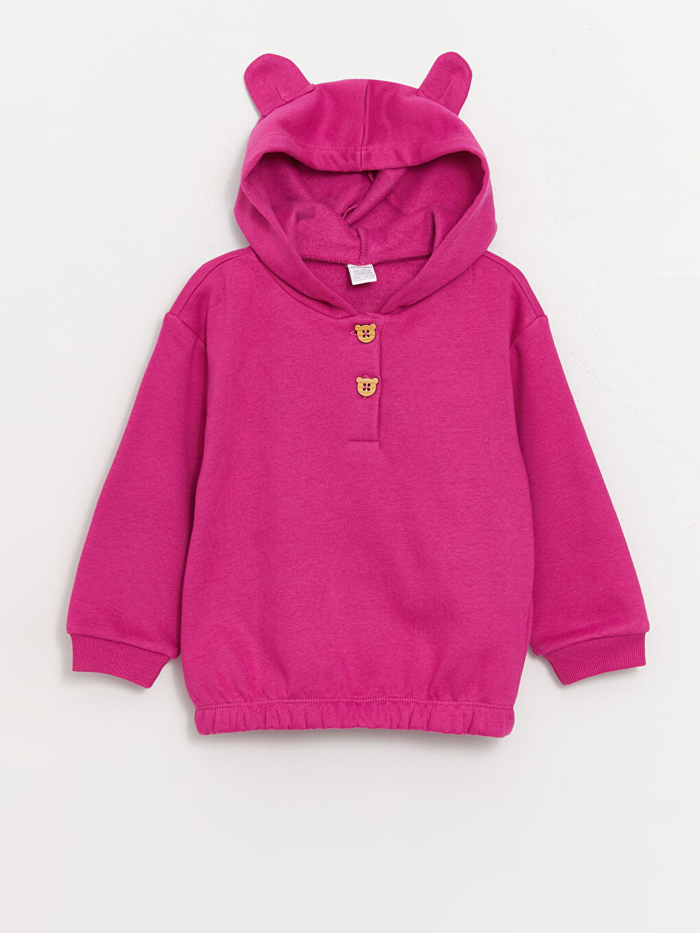 LCW baby Fuşya Kapüşonlu Uzun Kollu Basic Kız Bebek Sweatshirt ve Eşofman Alt 2'li Takım - 1