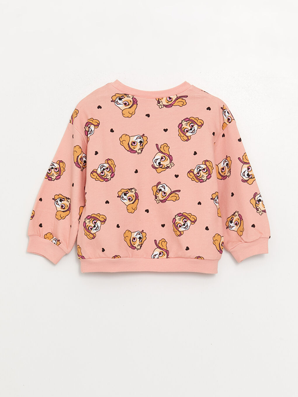 LCW baby Pembe Bisiklet Yaka Paw Patrol Baskılı Kız Bebek Sweatshirt ve Eşofman Alt 2'li - 5