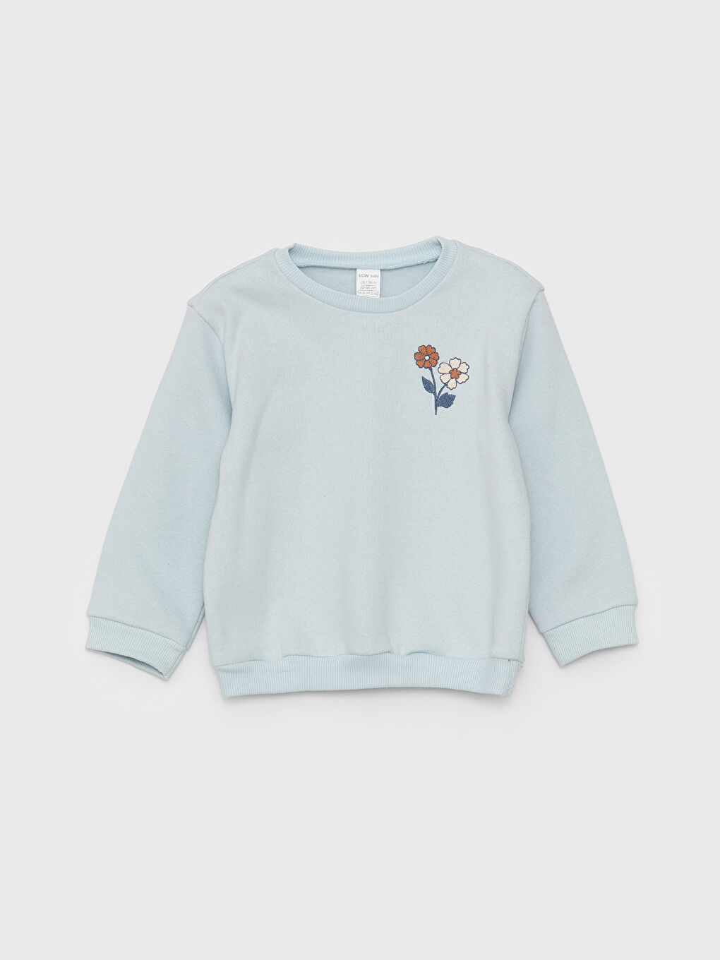 Mavi Bisiklet Yaka Uzun Kollu Kız Bebek Sweatshirt ve Tayt 2'li Takım-1