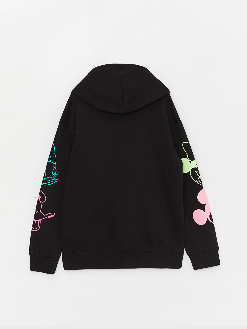 LCW Kids Yeni Siyah Mickey Mouse Baskılı Uzun Kollu Kız Çocuk Hoodie - 1