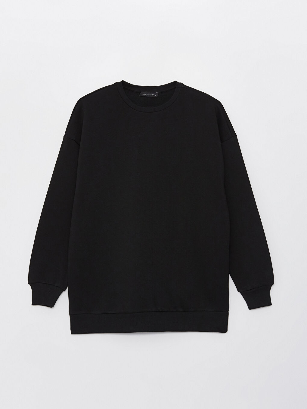 LCW Vision Yeni Siyah Bisiklet Yaka Oversize Kadın Sweatshirt - 5