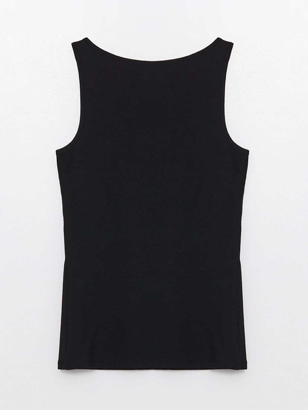 Siyah Kadın U Yaka Düz Atlet-6